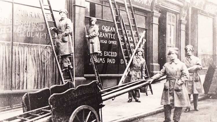 The Lady Window Cleaners of Newcastle.  Image thanks to Newcastle City Library